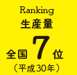 生産量全国7位（平成30年）