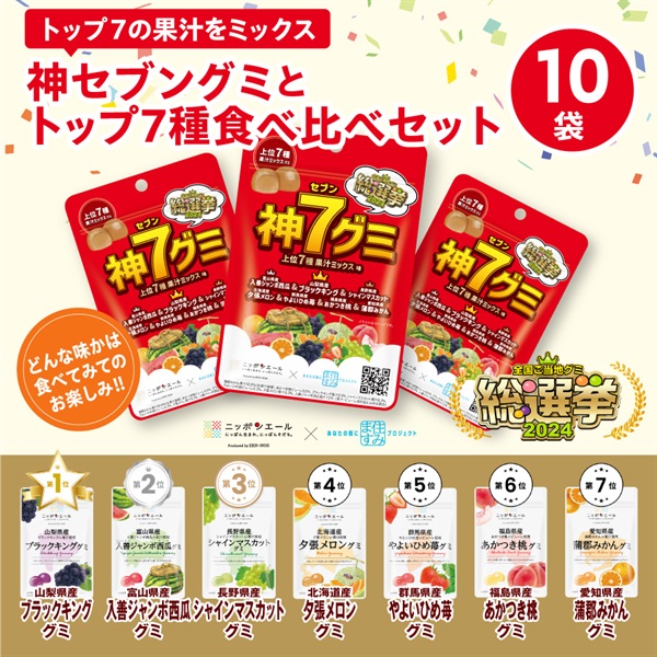 【グミ総選挙2024】神セブングミとトップ7種食べ比べセット 10袋